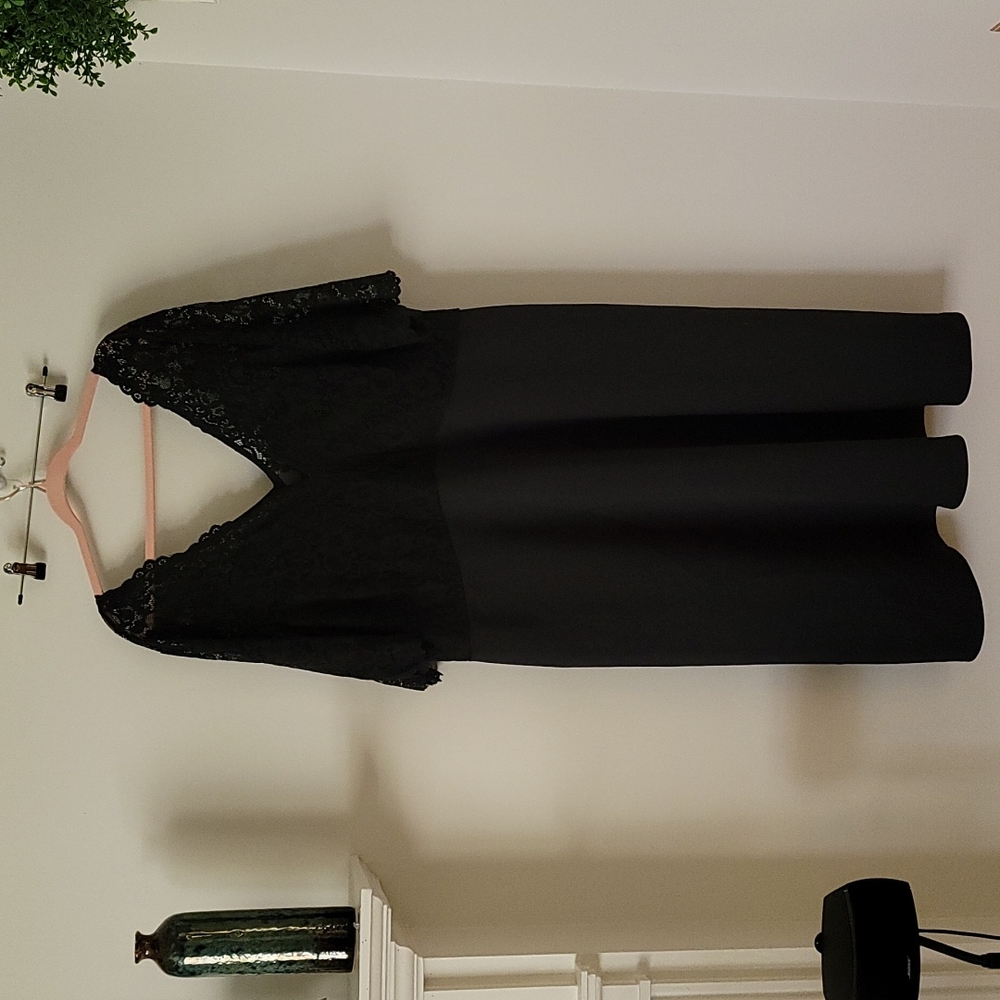 Asos black fit and flare dress 24